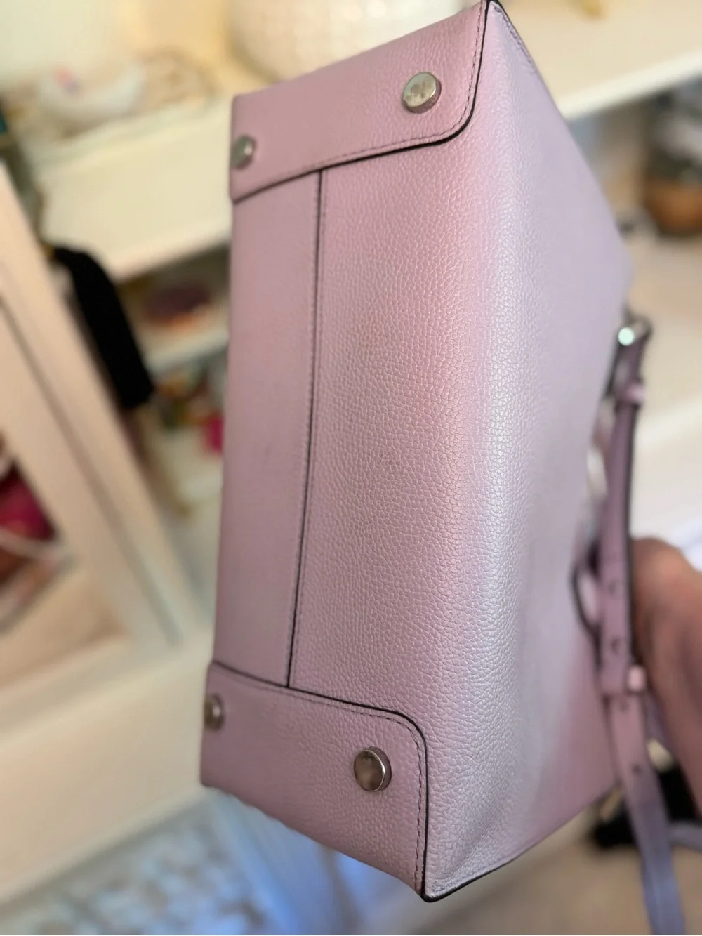 Michael Kors Lavender Pebbled Leather Satchel w/Removable Strap